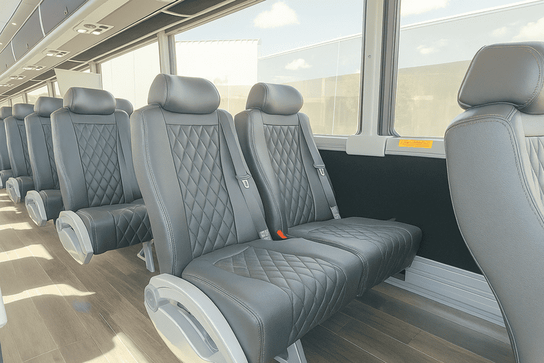 interior of Oxford Coach Bus Service charter bus