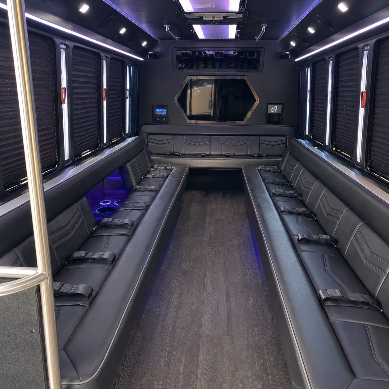 oxford 18 passenger party bus interior
