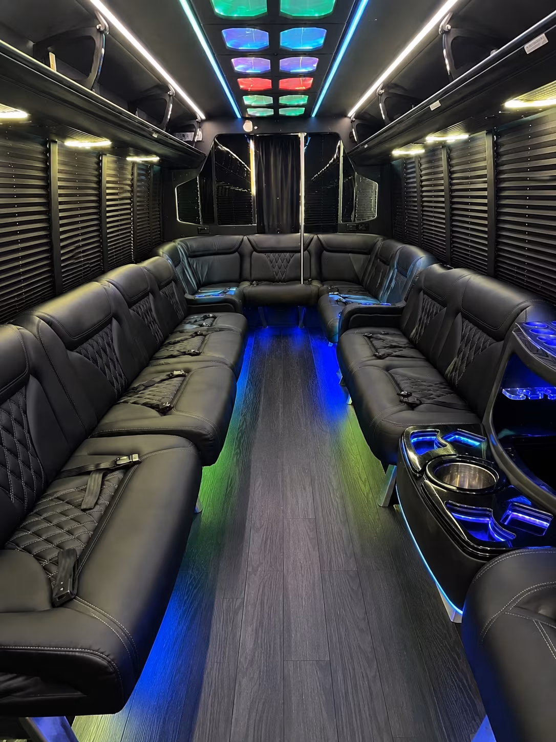 oxford 20 passenger party bus interior
