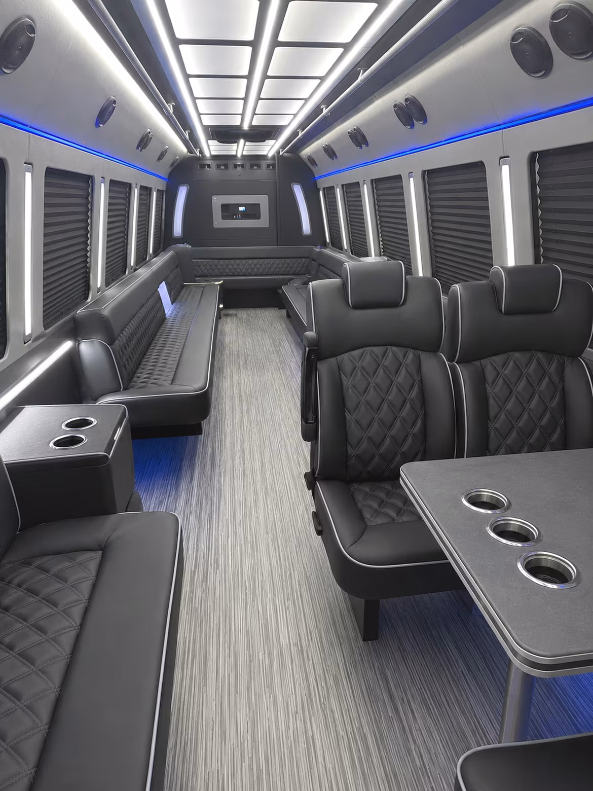 oxford 25 passenger party bus inside
