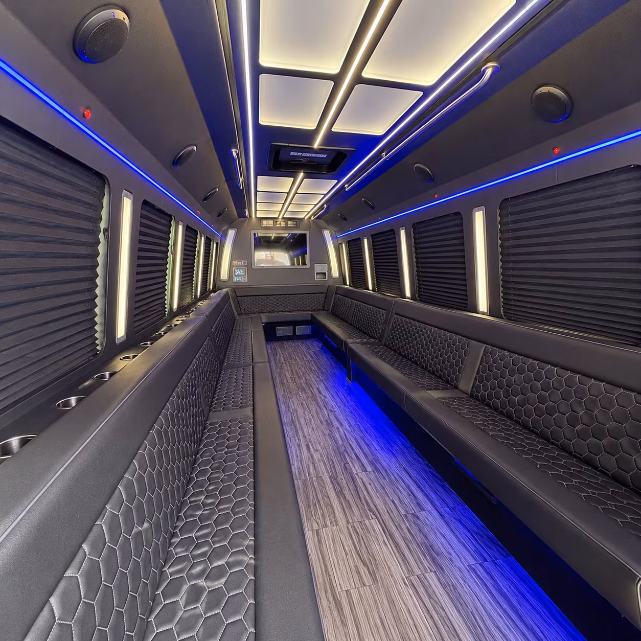 oxford 30 passenger party bus interior