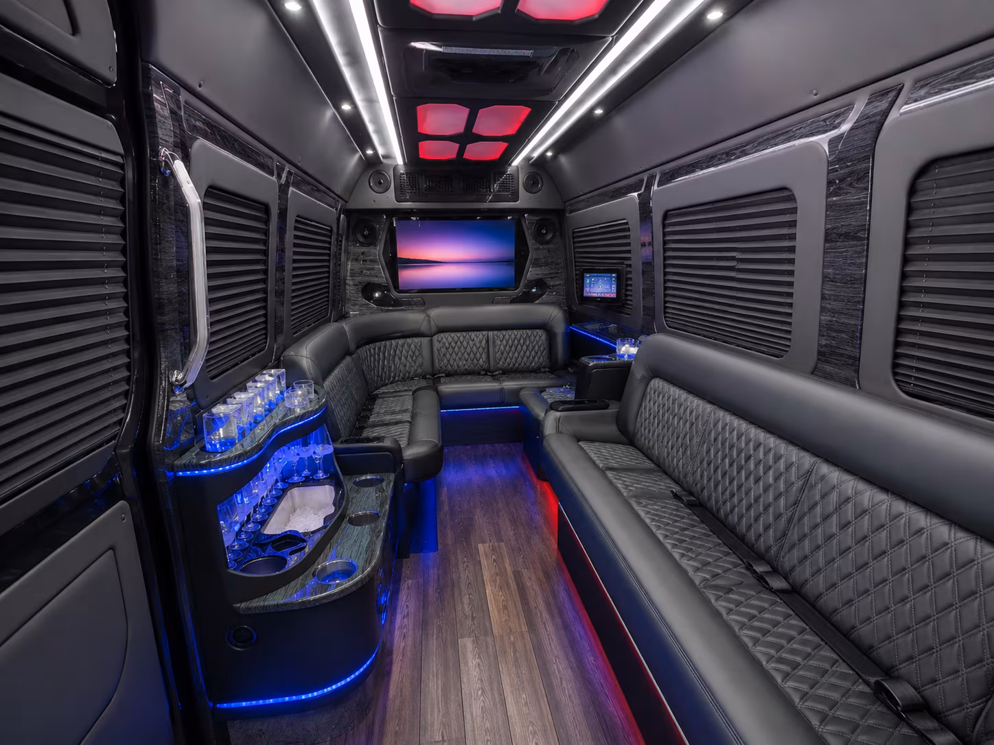 oxford 50 passenger party bus inside