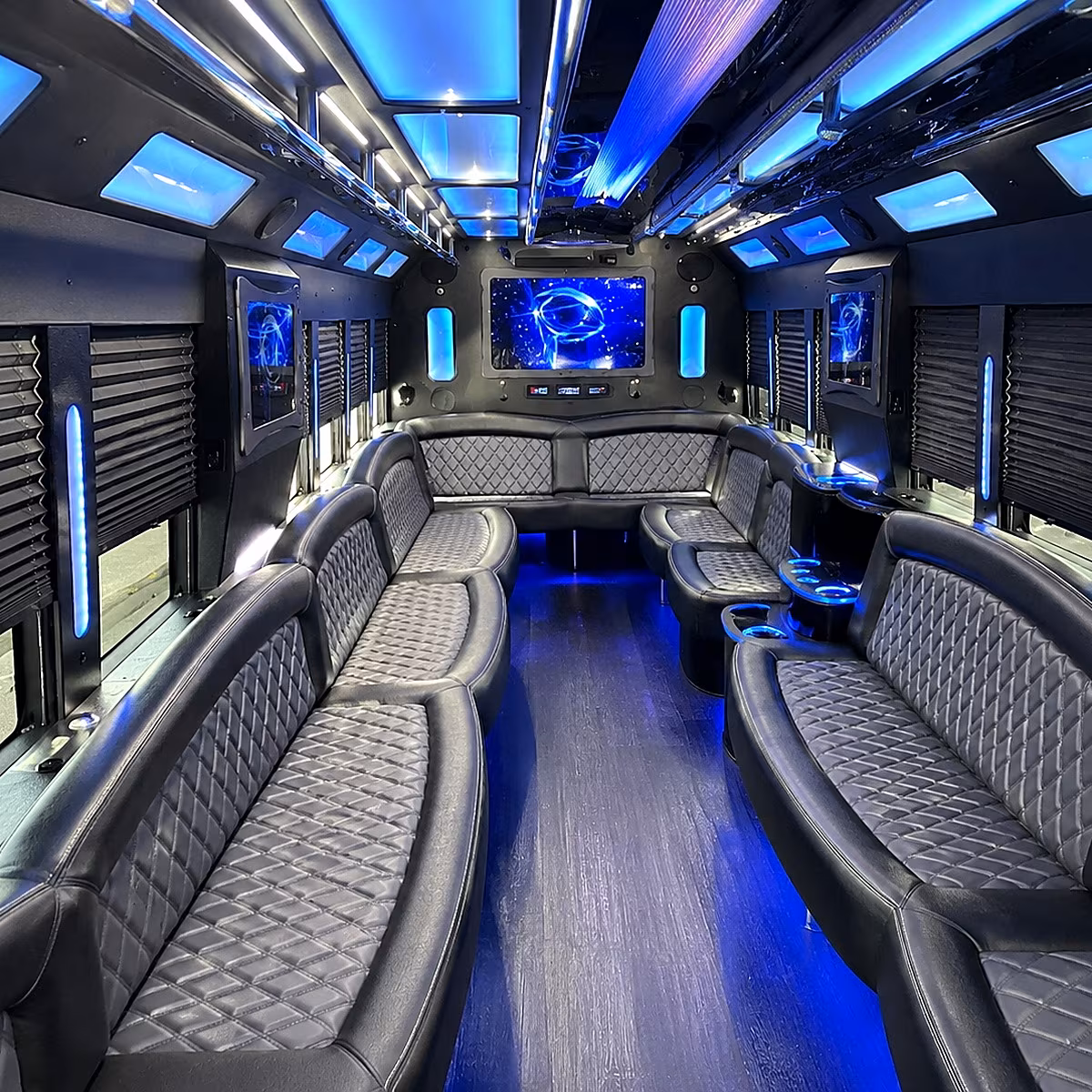 oxford 50 passenger party bus interior